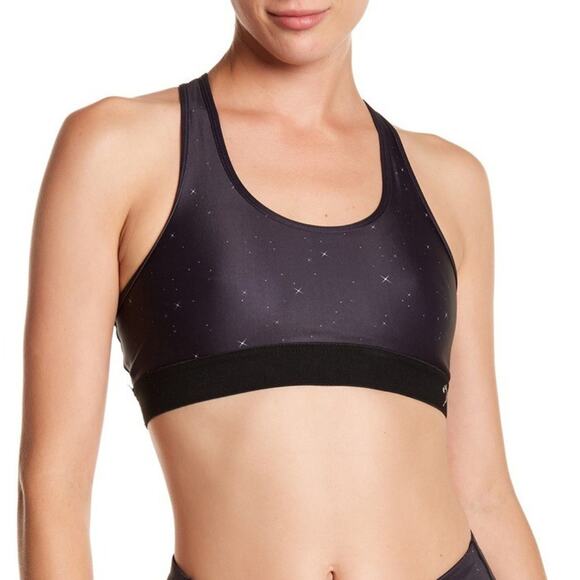 CHRLDR Other - CHRLDR NWT Sports Bra Night Stars Racerback Print Black & White XS